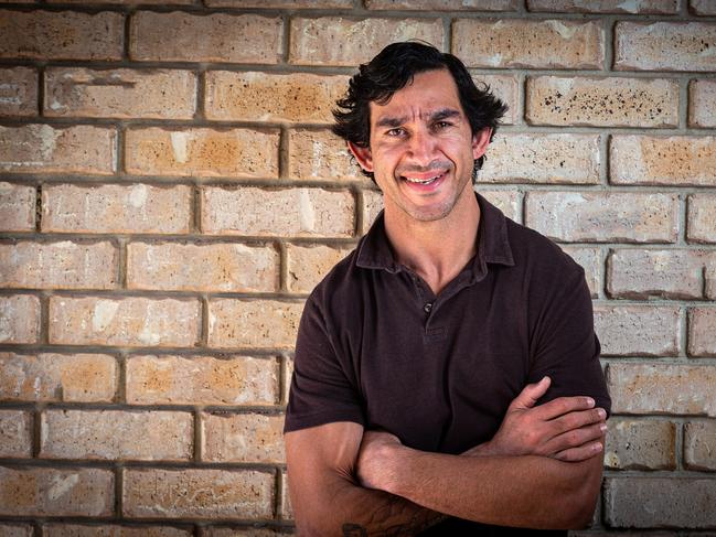 NRL and ex Nth Qld Cowboys rugby league player, Johnathan Thurston at his home in Rowes Bay, Townsville, with daughter Lillie 4yo. Picture scott.radford chisholm