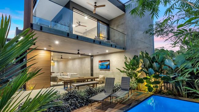 A four-bedroom townhouse at Luxe at 16 Amphora Street, Palm Cove is on the market – no price is listed for the new property one block from the beach. Picture: Supplied