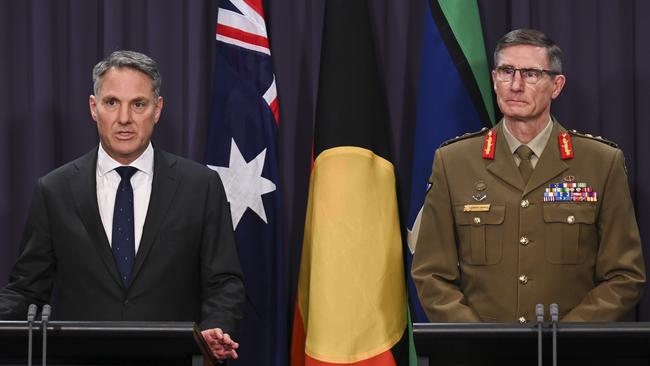 Defence Minister Richard Marles and Defence Force chief General Angus Campbell. Picture: NCA NewsWire/Martin Ollman