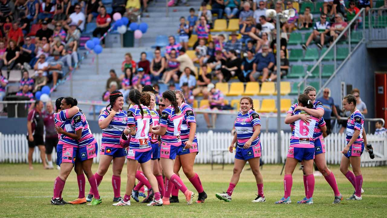 MORE COMPETITION: Past Brothers celebrate winning the BRL women's grand final last year. The club will now face more sides this season with Gladstone Rugby League joining the competition. Picture: Brian Cassidy