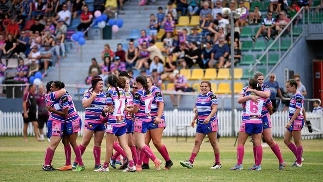 MORE COMPETITION: Past Brothers celebrate winning the BRL women's grand final last year. The club will now face more sides this season with Gladstone Rugby League joining the competition. Picture: Brian Cassidy