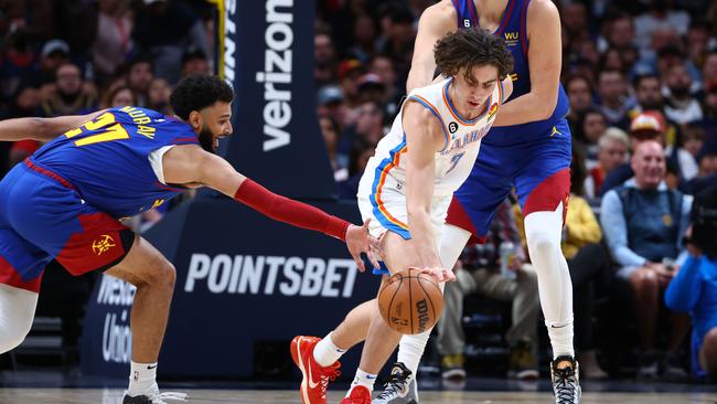 Josh Giddey has hurt his ankle playing for Oklahoma City Thunder Justin Tafoya/Getty Images/AFP