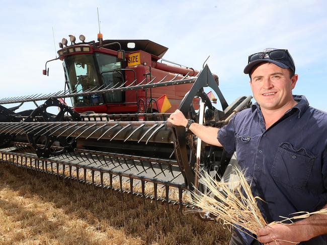 Spencer Allan harvesting barley, near Wycheproof,   Picture Yuri Kouzmin