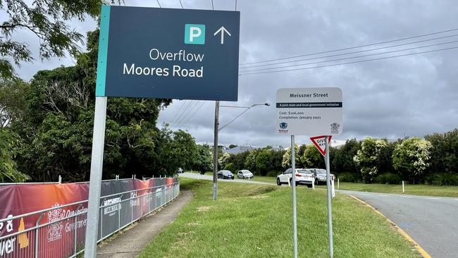 Signs direct to a new carpark recently constructed at Moores Rd. Picture: Marcel Baum