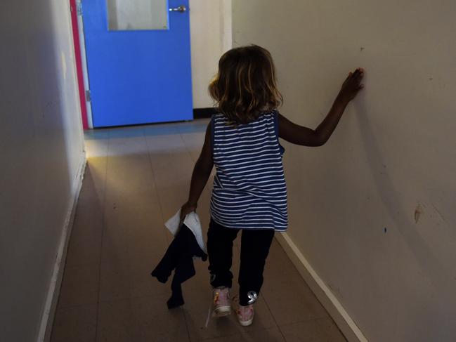 A child is seen at the Alice Springs Women's Shelter, Friday, May 27, 2016. The shelter, the only one in town, is in need for increased funding in order to cope with rising demand for its services by women and children affected by domestic violence. (AAP Image/Dan Peled) NO ARCHIVING