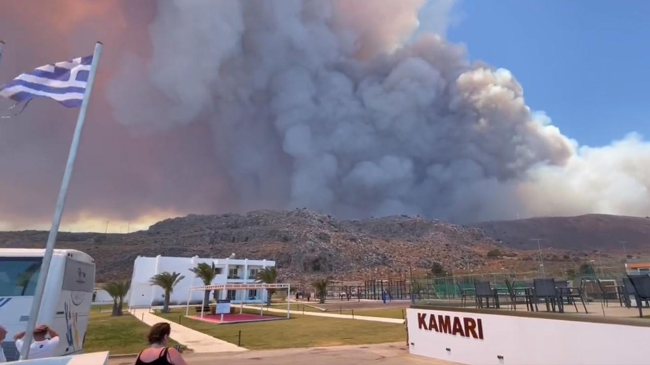 Greece is fighting dozens of forest fires 11 days into a heatwave that has seen temperatures soaring above 40C. Picture: Twitter