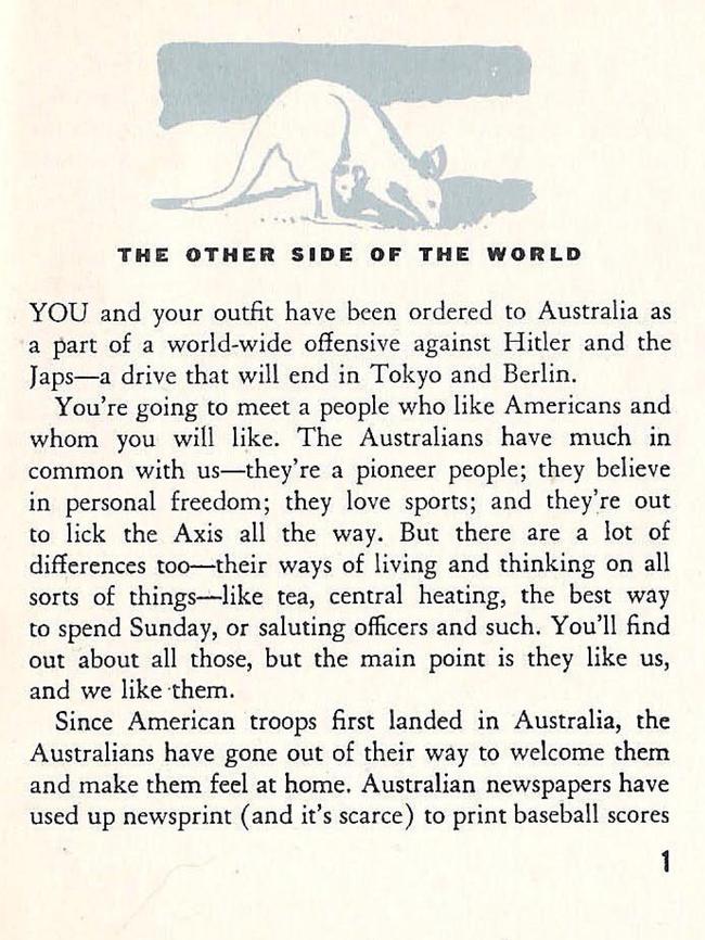 A US army guide book to Australia.