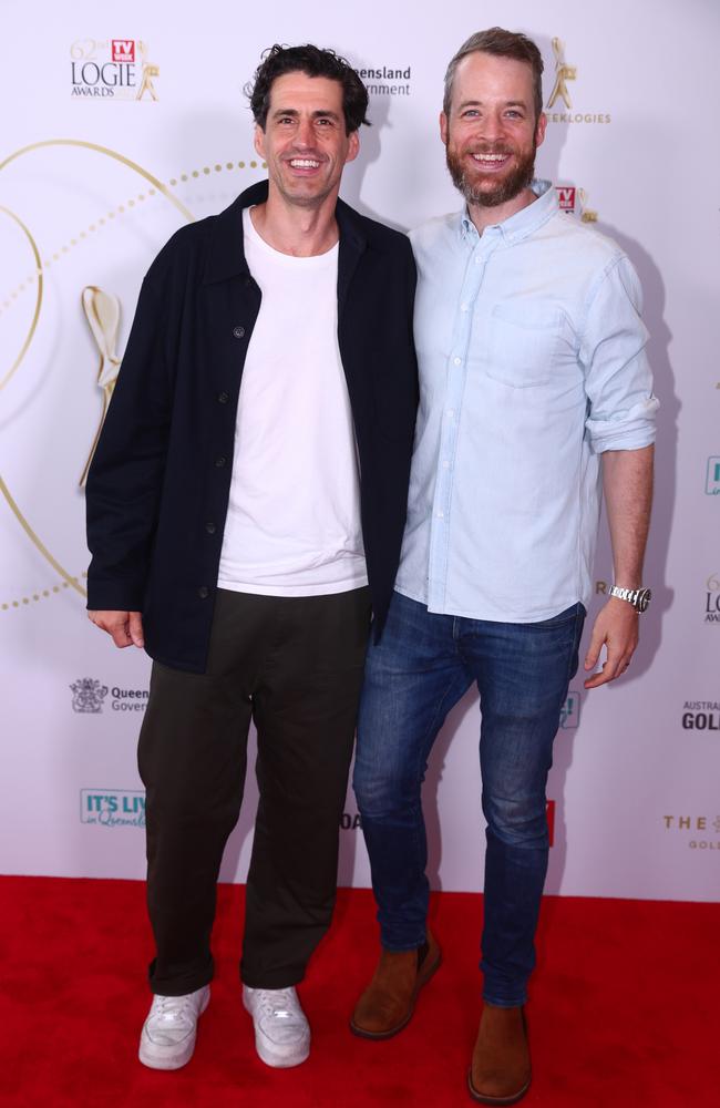 Hamish Blake, right, with long-time collaborator, Andy Lee. Picture: Getty Images