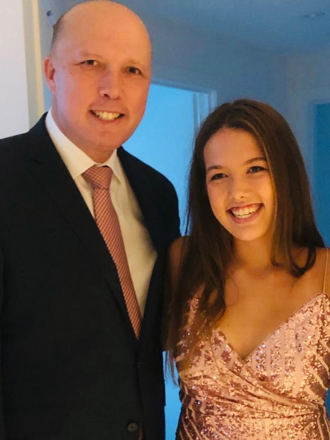 Peter Dutton and daughter Rebecca. 