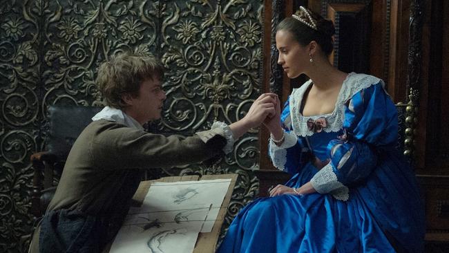 Alicia Vikander brushes up against Dane DeHaan, aka The Randy Painter.