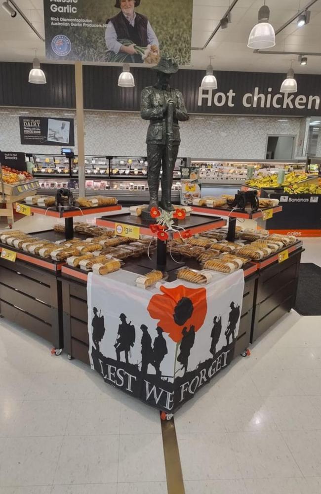 The 'brilliant' Anzac Day display at Coles in Annandale, Townsville. Picture: Facebook