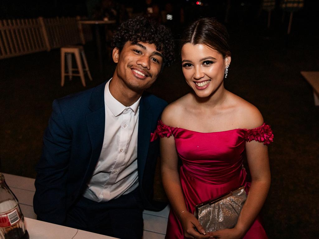 CLASS OF 2024: St Patrick's College Townsville school formal. Year 12 student Holly Dunlop with Ethan Soltura.