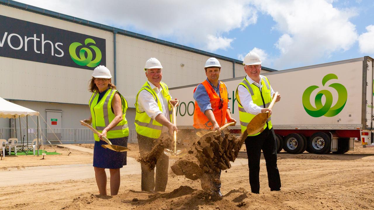 Former elected officials at the launch of works at the Townsville distribution centre.