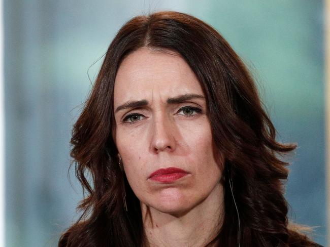 New Zealand's Prime Minister Jacinda Ardern attends a press conference with French President to launch the global "Christchurch Call" initiative to tackle the spread of extremism online at the Elysee Palace in Paris on May 15, 2019. (Photo by YOAN VALAT / POOL / AFP)