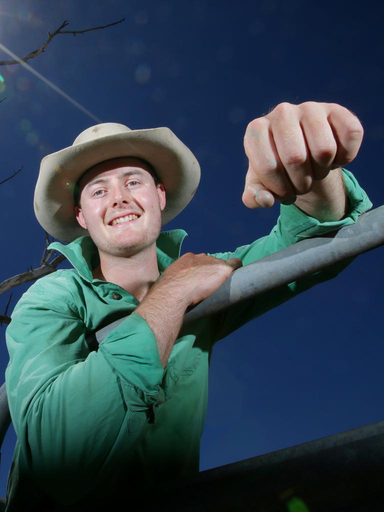 Diary Farmer Kieran Bourke spends long days in the sun on the family farm. Picture: Jamie Hanson