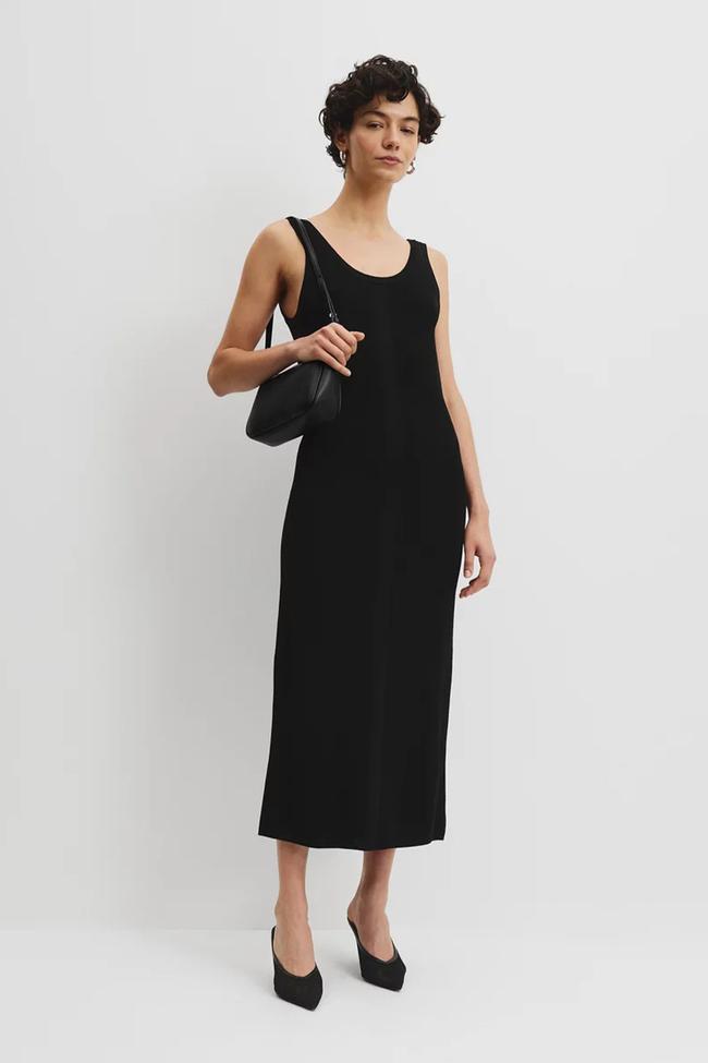 Country RoadWaffle Knit Midi DressA simple pair of flats or kitten heels will be a great match for this casual-chic, slinky waffle knit dress from Country Road. Nothing says summer like a simple yet elegant sheath, and a weather appropriate LBD is always a go-to office staple.Type: Midi dress | Material: Viscose, nylon | Colour: Black | Delivery: Free over $75Shop now for $179