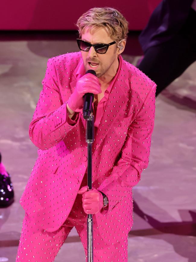 Gosling performs 'I'm Just Ken' from Barbie onstage during the 96th Annual Academy Awards. Picture: Kevin Winter/Getty Images