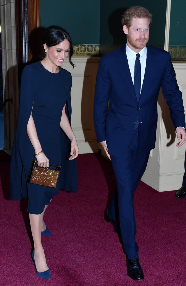 Meghan in a navy version of the gown back in 2018. Picture: Getty Images.