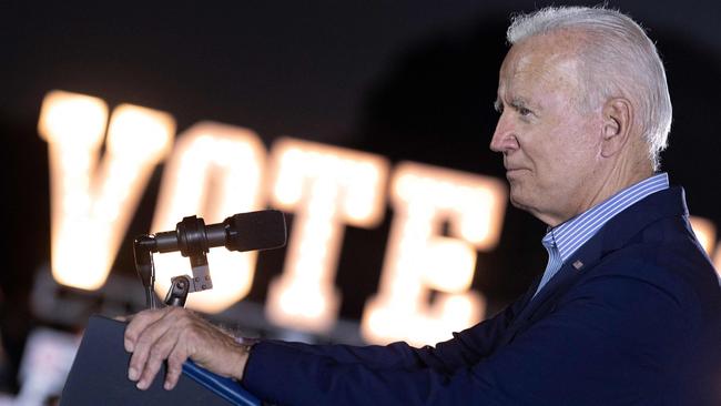 US President Joe Bidenat a campaign event for California Governor Gavin Newsom at Long Beach City Collage on Tuesday (AEST). Picture: AFP