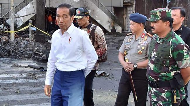 President Joko Widodo in Surabaya yesterday. Picture: AFP