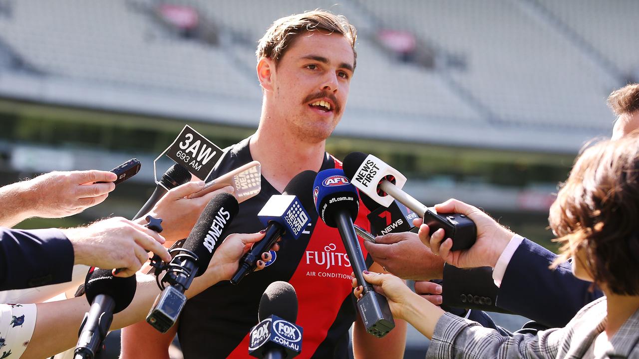 Daniher was the centre of attention at the AFL Captains’ Day, where he stood in for Dyson Heppell. Pic Getty Images