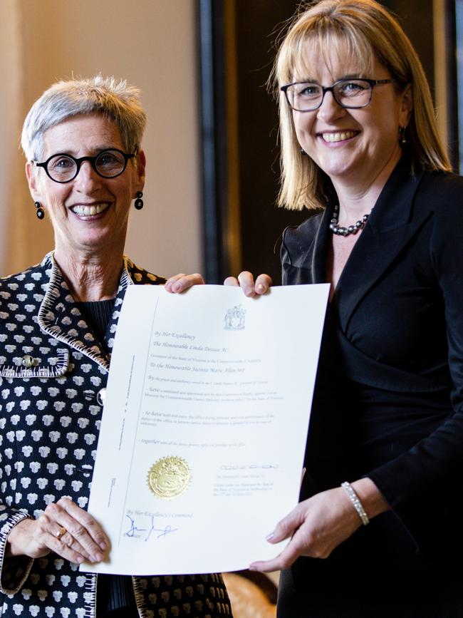 Governor Linda Dessau and Deputy Premier Jacinta Allan.