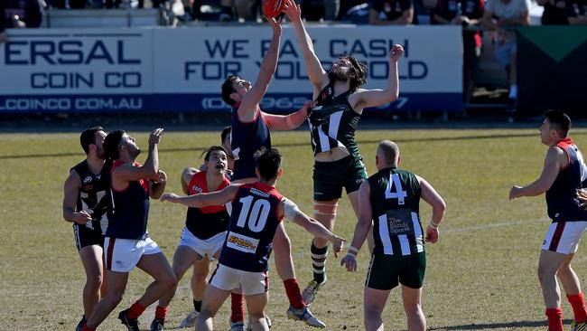 Airport West and Tullamarine lock horns on Saturday. Picture: Andy Brownbill