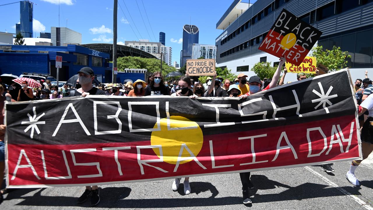 Some, such as in Brisbane (above) demand not only the date be changed but Australia Day be ditched altogether. Picture: NCA NewsWire / Dan Peled.