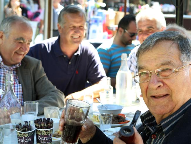 Oakleigh Greek locals enjoy Eaton Mall’s outdoor cafe culture.