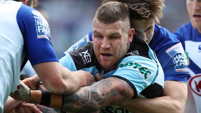 Josh Dugan’s inconsistency due to injury makes him Cronulla’s no-go SuperCoach player. Picture: Brett Costello