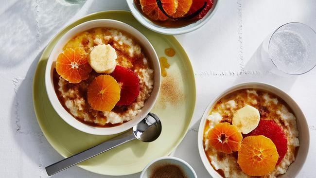 Breakfast rice pudding is a classic.