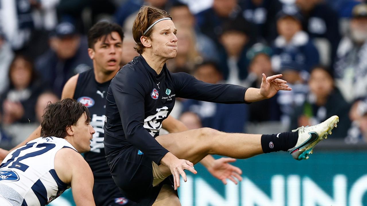 Carlton defender Jordan Boyd has signed a new two-year deal until the end of 2026 after cementing himself in the Blues’ backline. Picture: Michael Willson / Getty Images