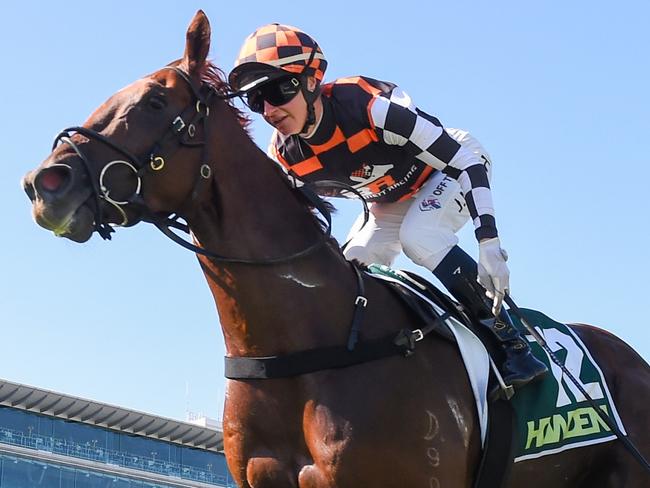 Southport Tycoon ridden by Jamie Kah wins the Howden Australian Guineas at Flemington Racecourse on March 02, 2024 in Flemington, Australia. (Photo by Reg Ryan/Racing Photos via Getty Images)