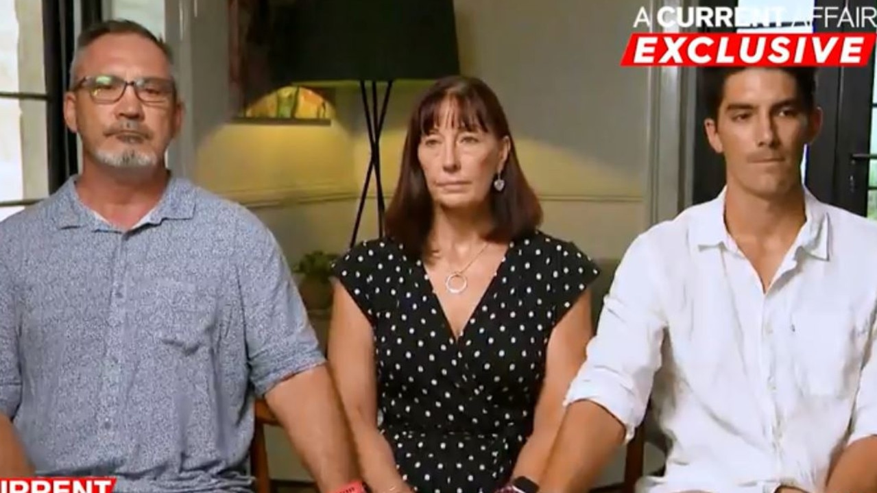 Hannah’s parents Lloyd and Suzanne Clarke and her brother Nathaniel. Picture: A Current Affair/Channel 9