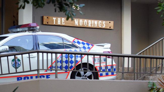 Police at The Moorings apartment building on Cavill Avenue, Surfers Paradise. Picture: Archive