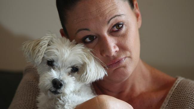 Rachael Page, 43, with dog Pippie. Picture: Glenn Hampson