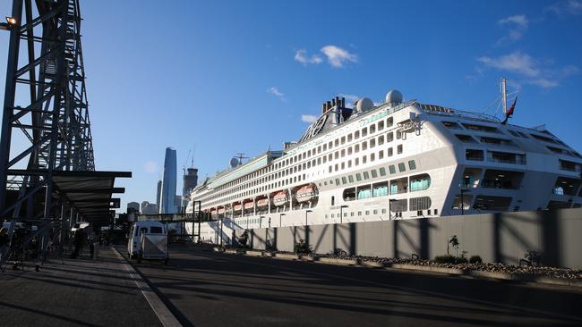 P &amp; O Pacific Explorer cruise ship arrives into Sydney with over 100 crew and passengers reported with Covid-19. Picture: NCA Newswire / Gaye Gerard