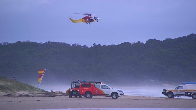 A search continues for a missing bodyboarder near the northern breakwall at Coffs Harbour.