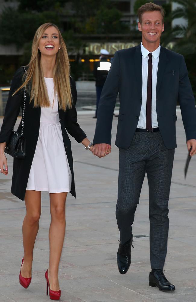 Model couple ... Tomas Berdych and Ester Satorova in Monaco. Picture: Julian Finney/Getty Images