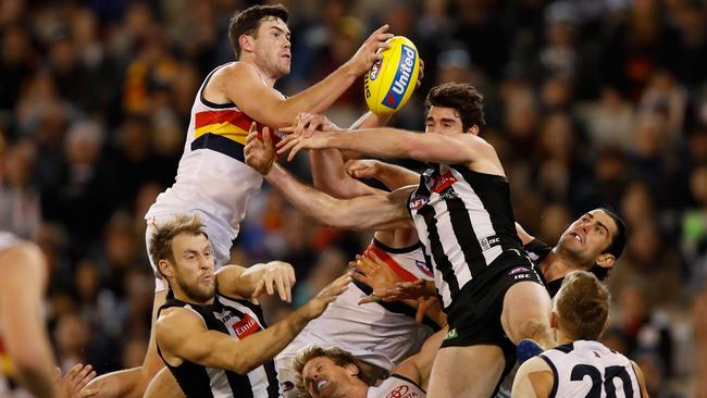 McGovern’s finest moment is arguably his late big mark against Collingwood in 2017. Pic: AFL Media