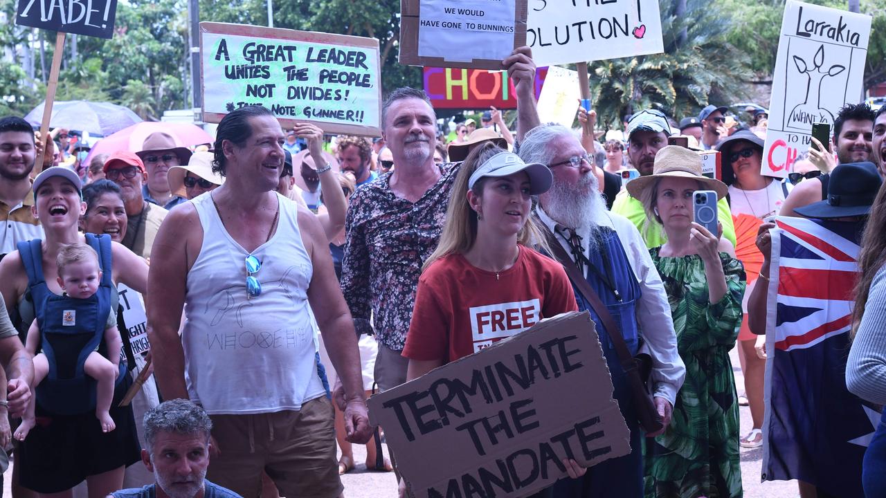 Faces from Darwin's Freedom Rally at Parliament House. Picture: Amanda Parkinson