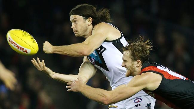 There will be no shortage of clubs interested in Port’s Jasper Pittard. Picture: George Salpigtidis