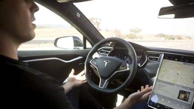 Tesla’s Autopilot system, which provides functions such as hands-free cruising and lane changing, has become a star of YouTube videos by drivers out to push its limits. Picture: Beck Diefenbach