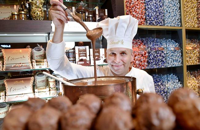 Thomas will be making fresh truffles for customers today.