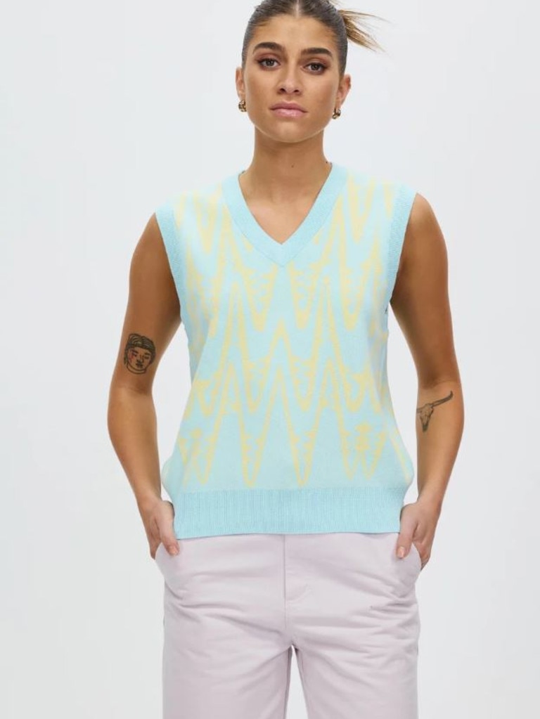 Obey Helix Sweater Vest. Picture: THE ICONIC.