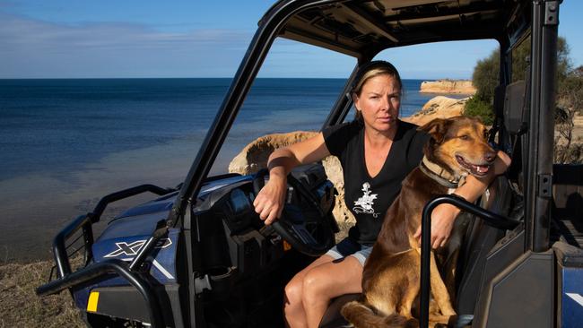 Eloise Wheaton on the family farm on Kangaroo Island. Picture: Amy Pysden