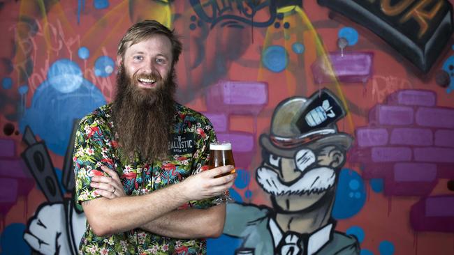 Ballistic Beer Co, which is based in Salisbury and West End, has just celebrated its third birthday. Lachy Crothers is the head brewer. Picture: AAP/Renae Droop