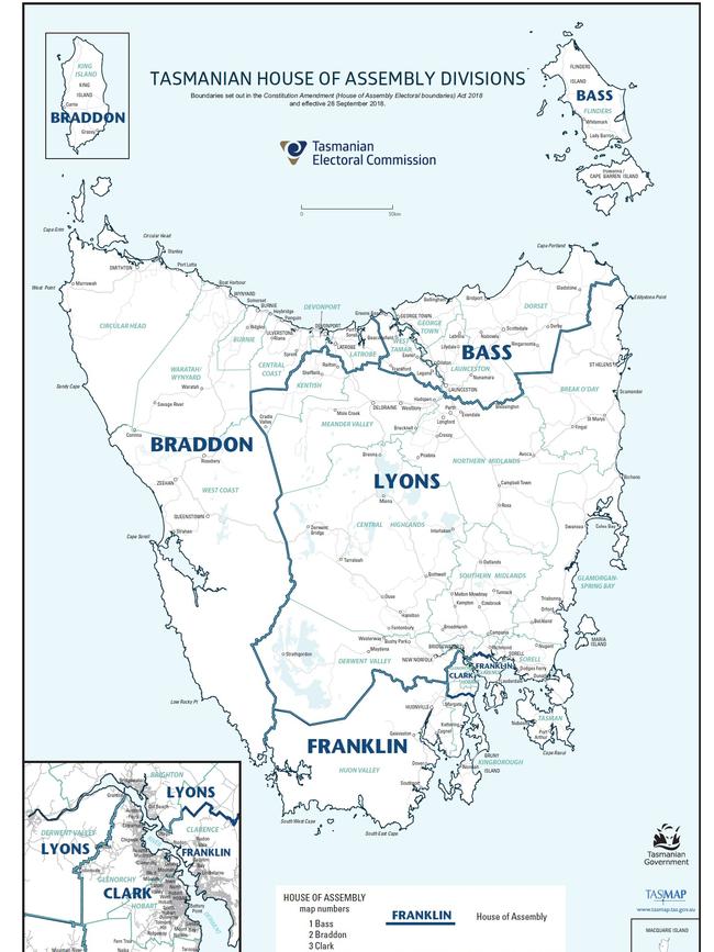 The electoral boundaries.