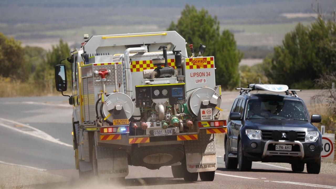 CFS trucks on the scene on the outskirts of Port Lincoln. Picture: Robert Lang