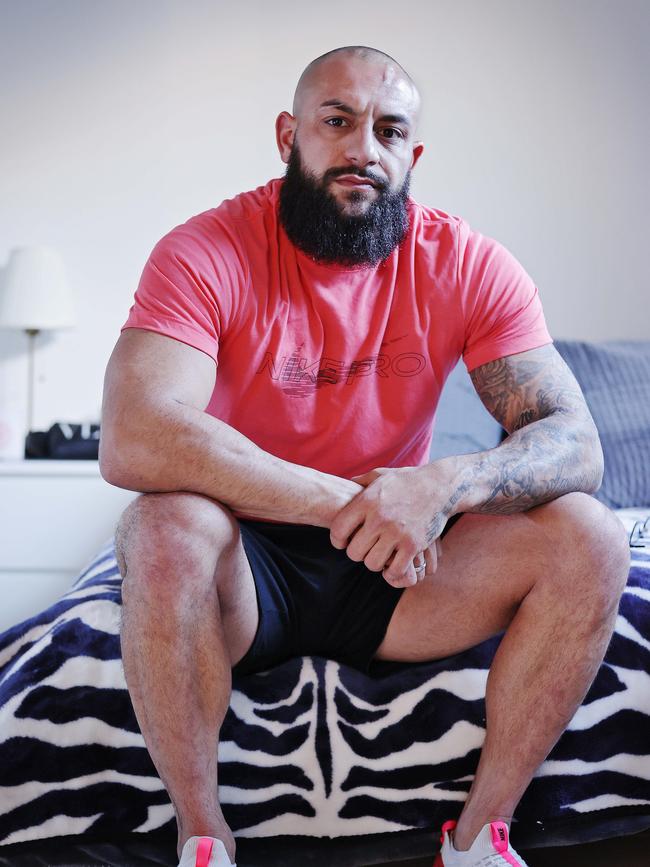 Ramadan Osman was sitting outside his home on August 6, 2021 when a stray bullet from the assassination of Alameddine crime clan member Shady Kanj went through his head. Picture: Sam Ruttyn